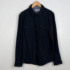 Outerknown Blanket Shirt Mens Large Black Organic Cotton Chroma Twill Pockets